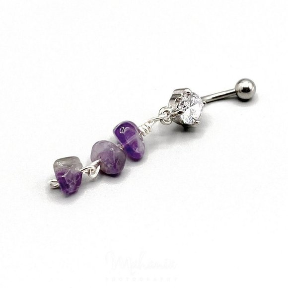 SOULFUL NATURE Amethyst Belly Button Ring - Picture 6 of 8